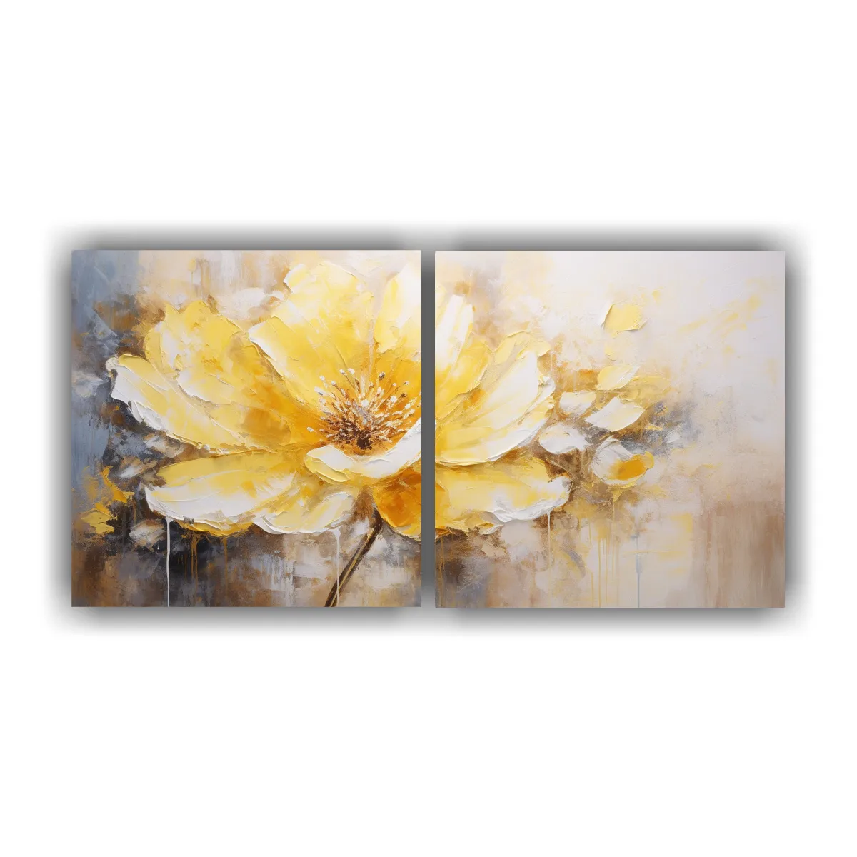 GENERICO - Set De 2 Telas En Bastidor Vintage Con Pintura De 60x30 Cm