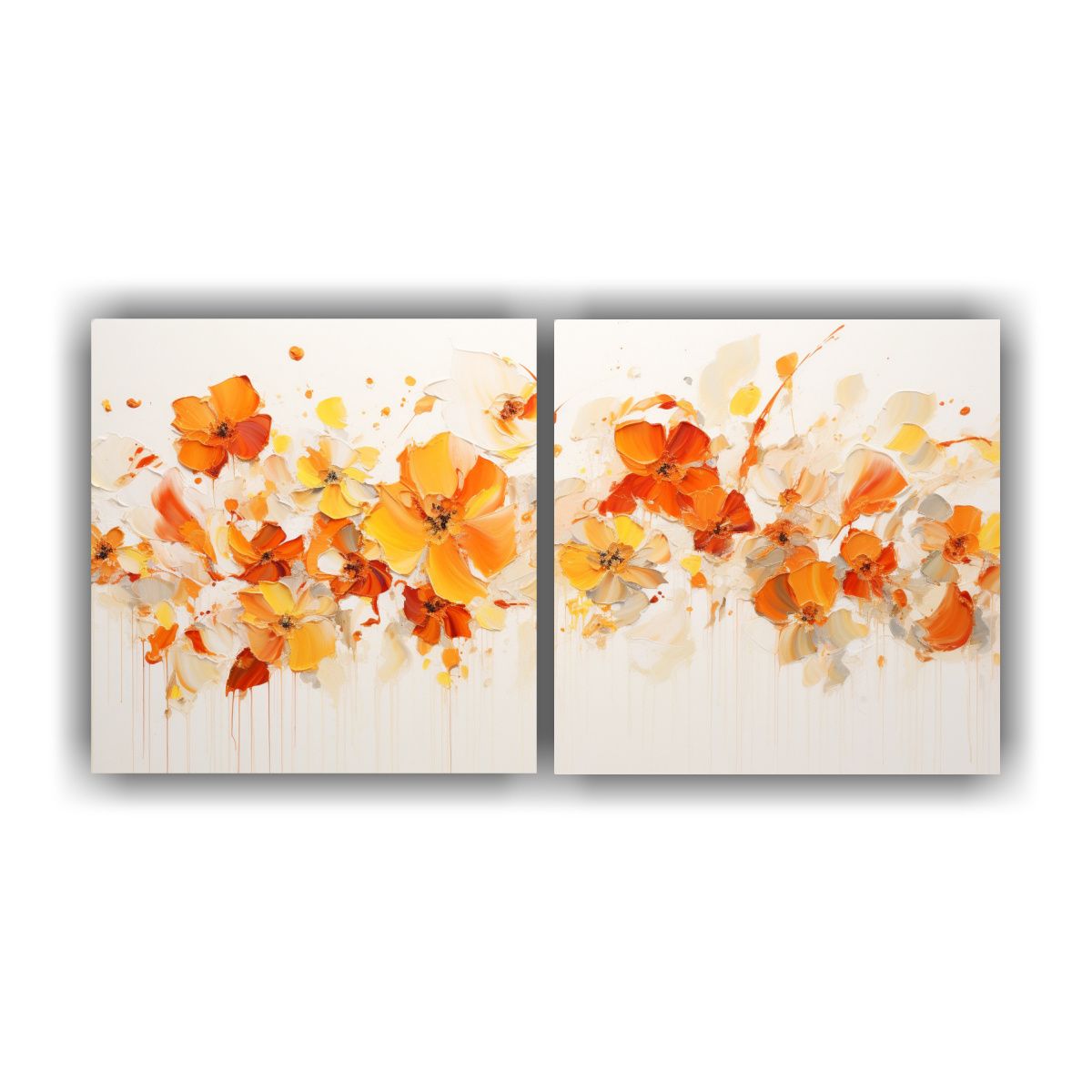 GENERICO - Pintura Acrílica Sin Costuras En Blanco Dos 80x40 Cm