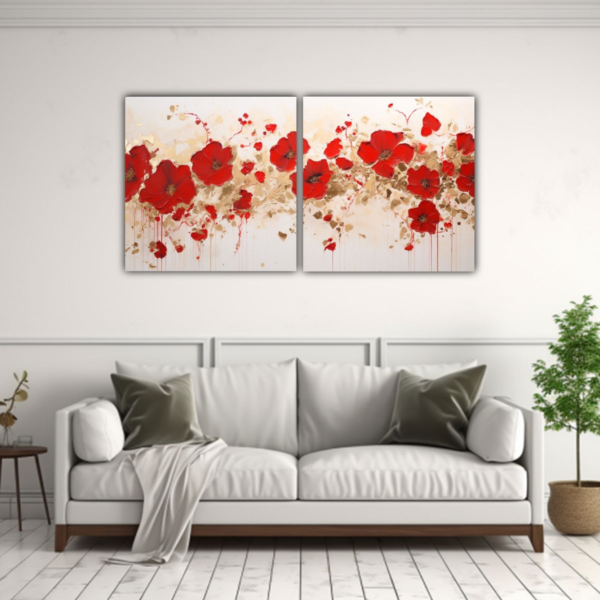 GENERICO - Decoración Luminosa En Bastidor Con 2 Telas 60x30 Cm