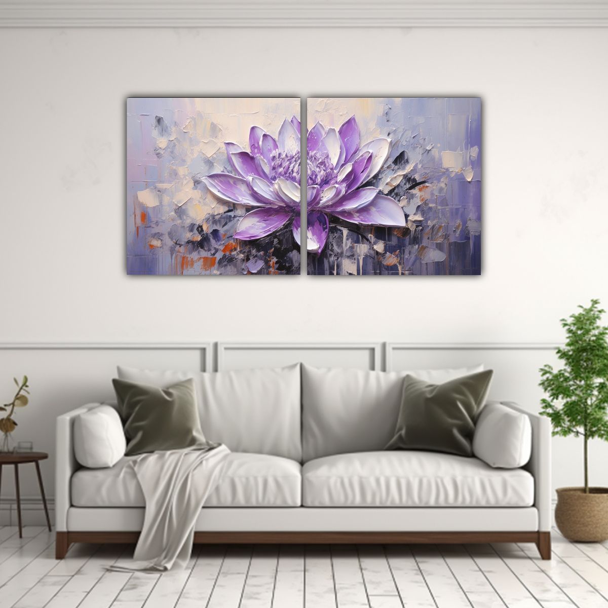 GENERICO - Pintura En Tela Sublimada De Loto Púrpura Estilo 100x50 Cm