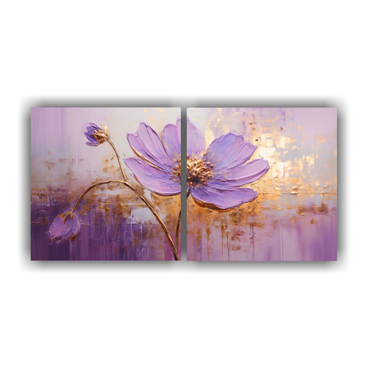 GENERICO - Pintura De Flores Moradas Estilo Decorativo En 80x40 Cm