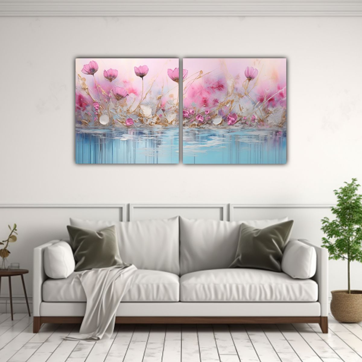 GENERICO - Cuadro Luminoso De Estilo Decorativo En Rosa Y 80x40 Cm