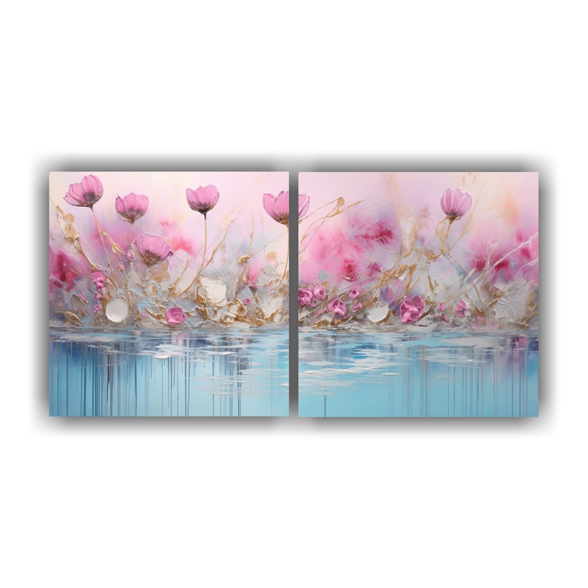GENERICO - Cuadro Luminoso De Estilo Decorativo En Rosa Y 60x30 Cm