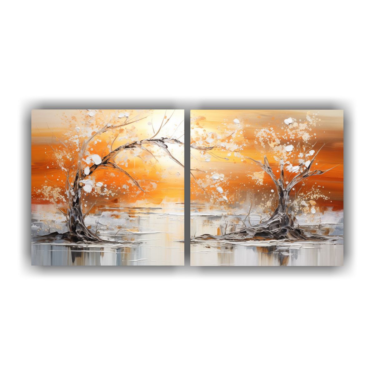 GENERICO - Set 2 Telas En Bastidor Finas Lineas Vitalidad A 80x40 Cm