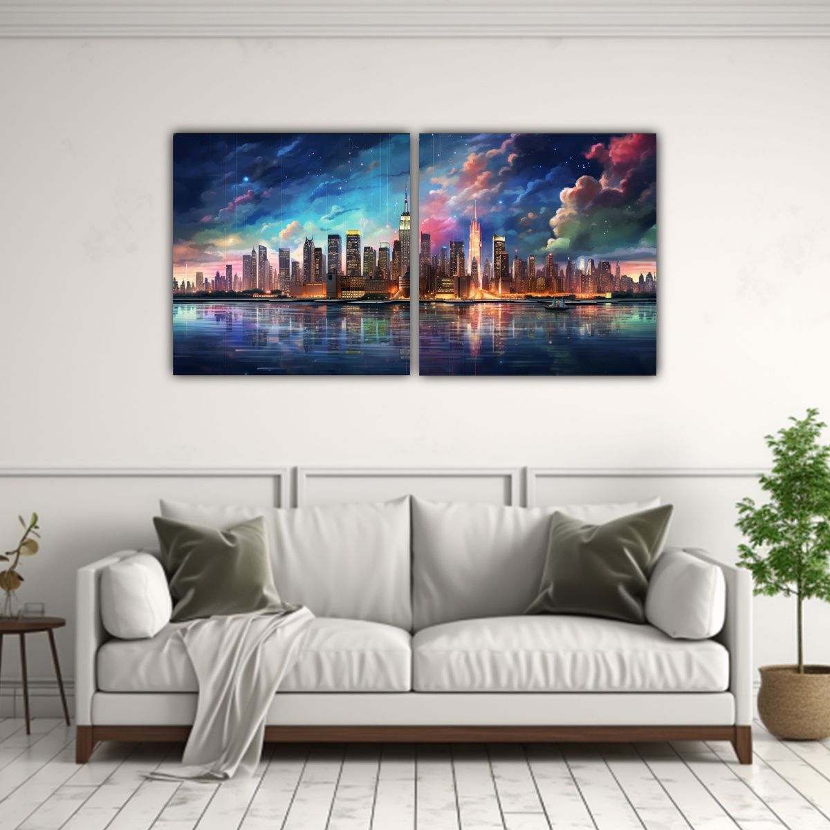 GENERICO - Lienzos De Tela Forma Original De Nueva York Con 60x30 Cm