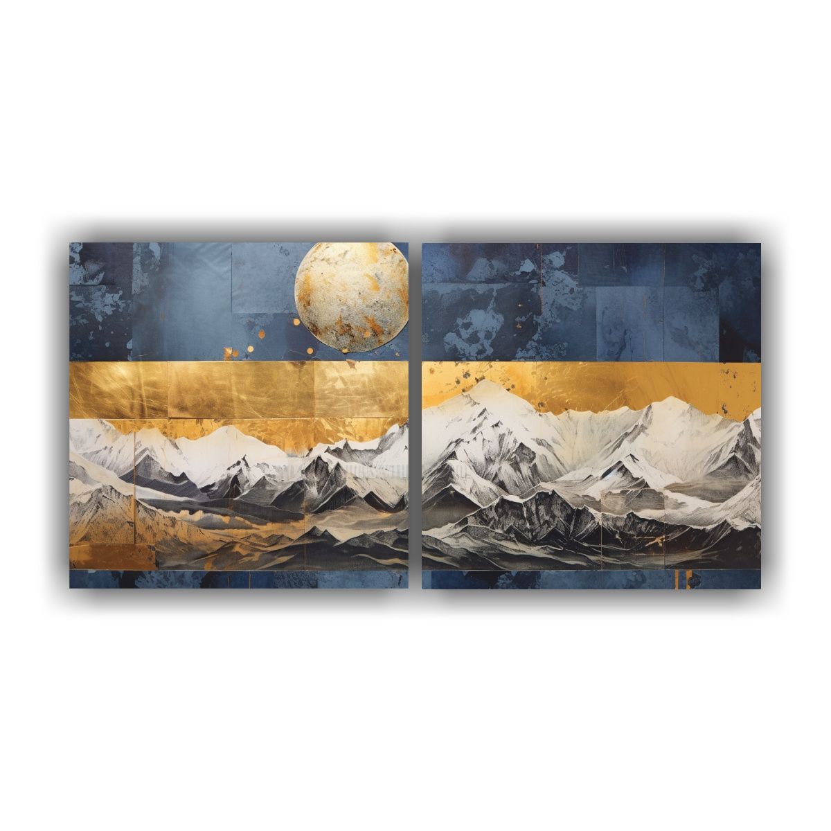 GENERICO - Conjunto 2 Cuadros En Tela Poderoso Paisaje De 100x50 Cm
