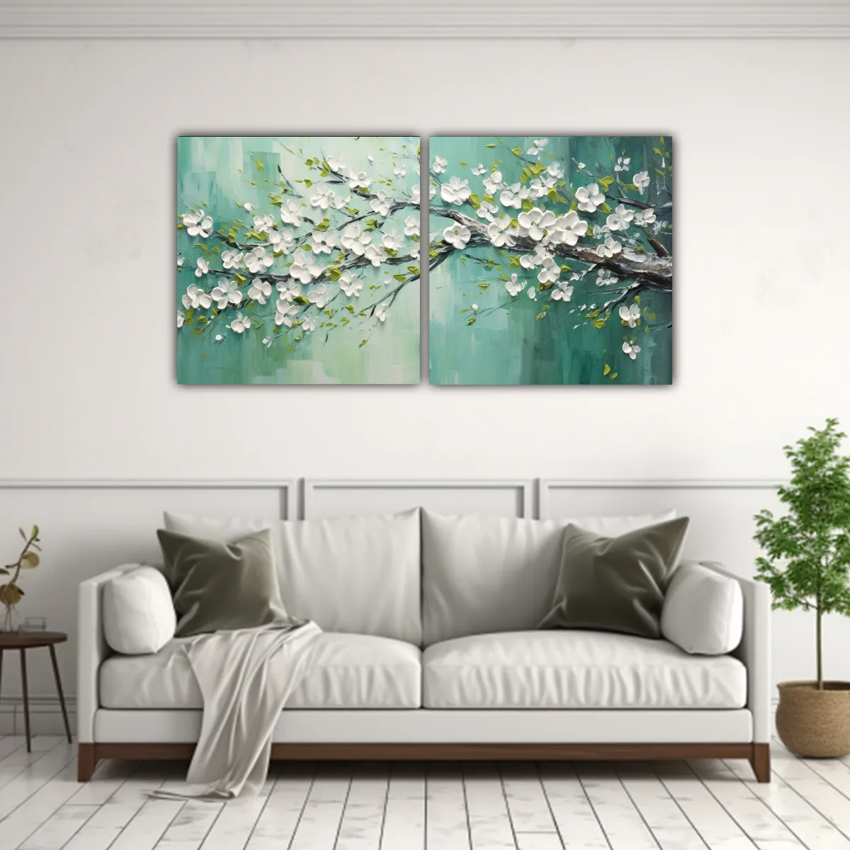 GENERICO - Pintura En Lienzo De Cerezos Verdes Con 100x50 Cm