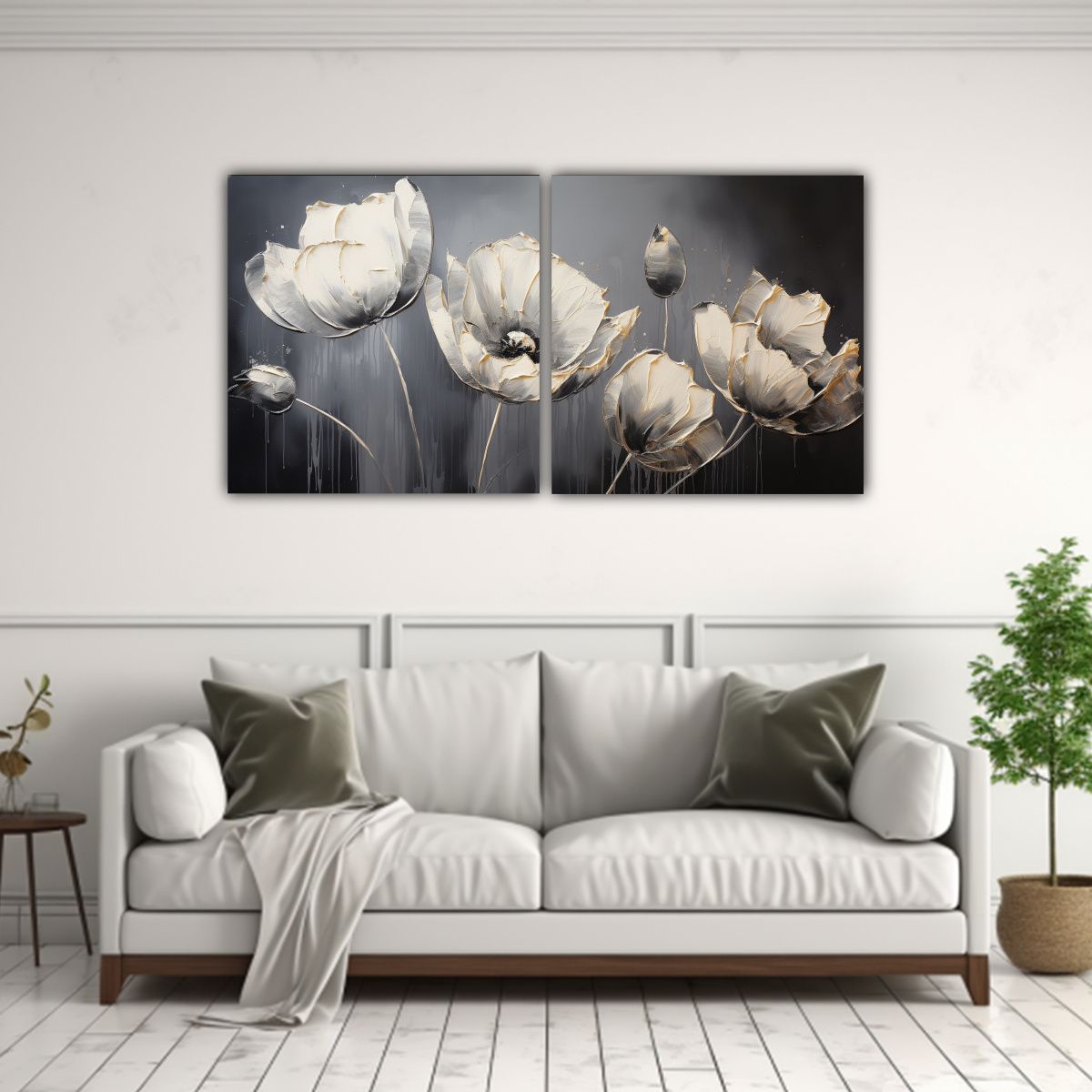 GENERICO - Cuadros Alta Calidad Intenso A Black TULIPS 80x40 Cm