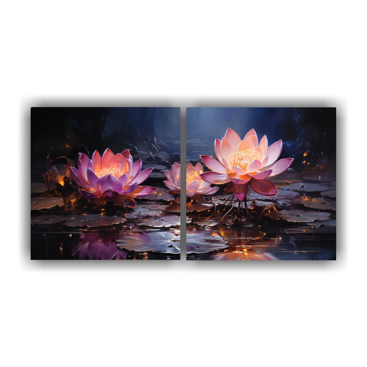 GENERICO - Pintura Lienzo Hermoso Vitalidad Loto Negro 80x40 Cm