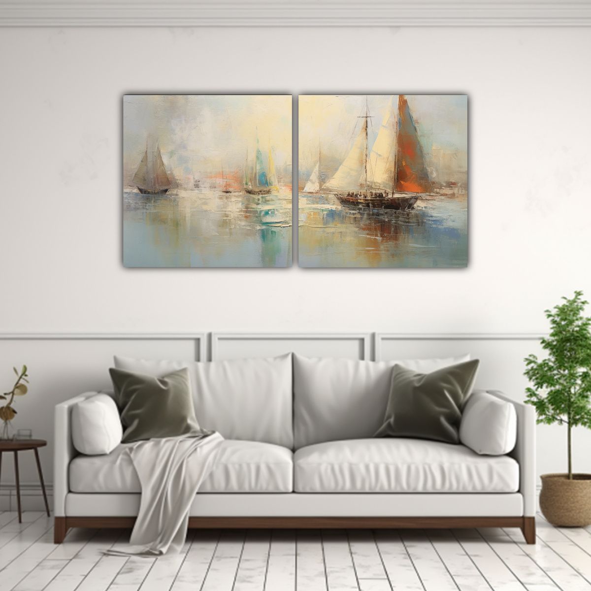 GENERICO - Conjunto De 2 Telas En Bastidor Colores Vibrantes 100x50 Cm