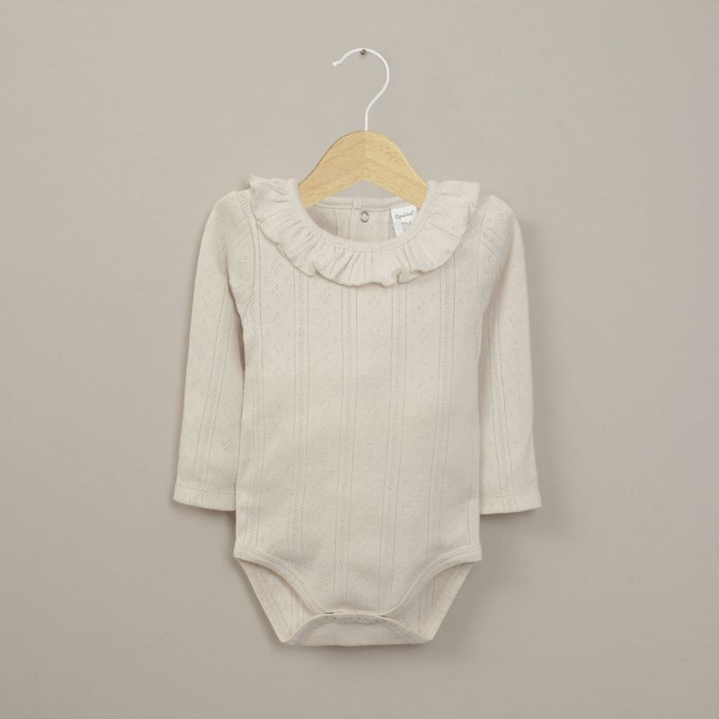 OPALINE - Body acanalado crema de bebé niña 40779
