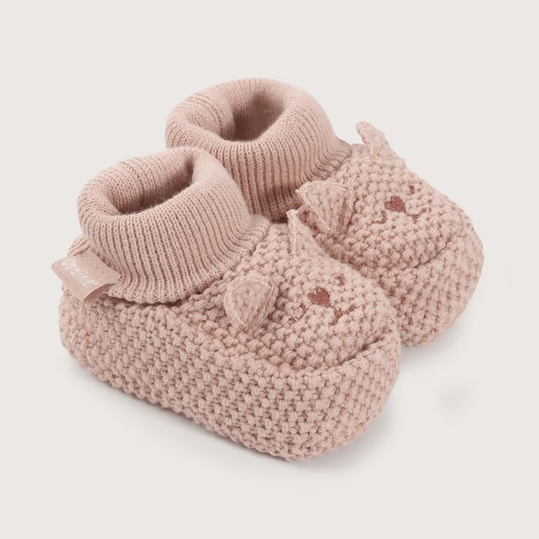 Pantufla Tejida Bebé Niña Beige