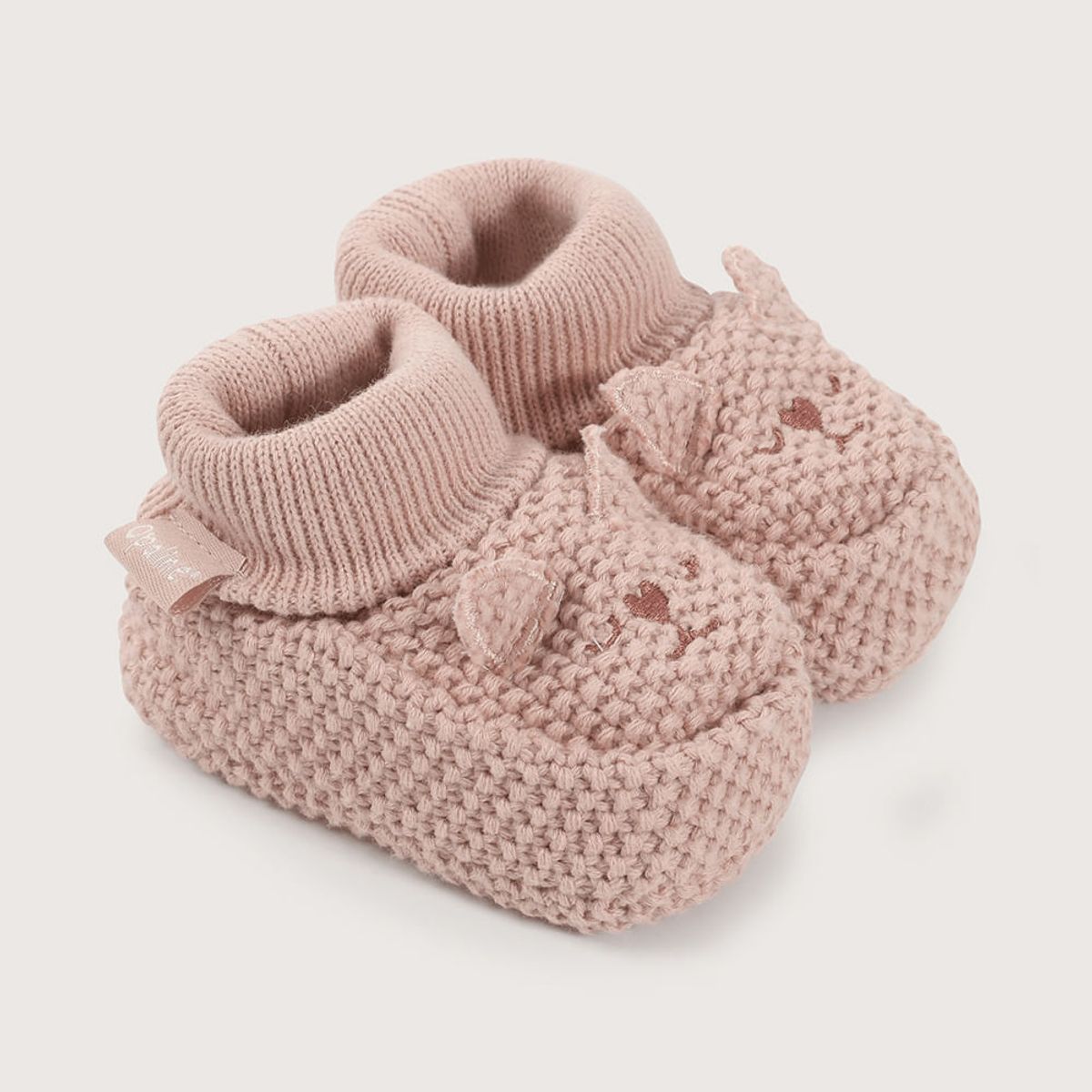 OPALINE - Pantufla bebé tejida beige unisex