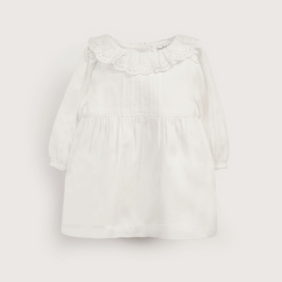 OPALINE - Vestido blanco para niña: algodón con detalles