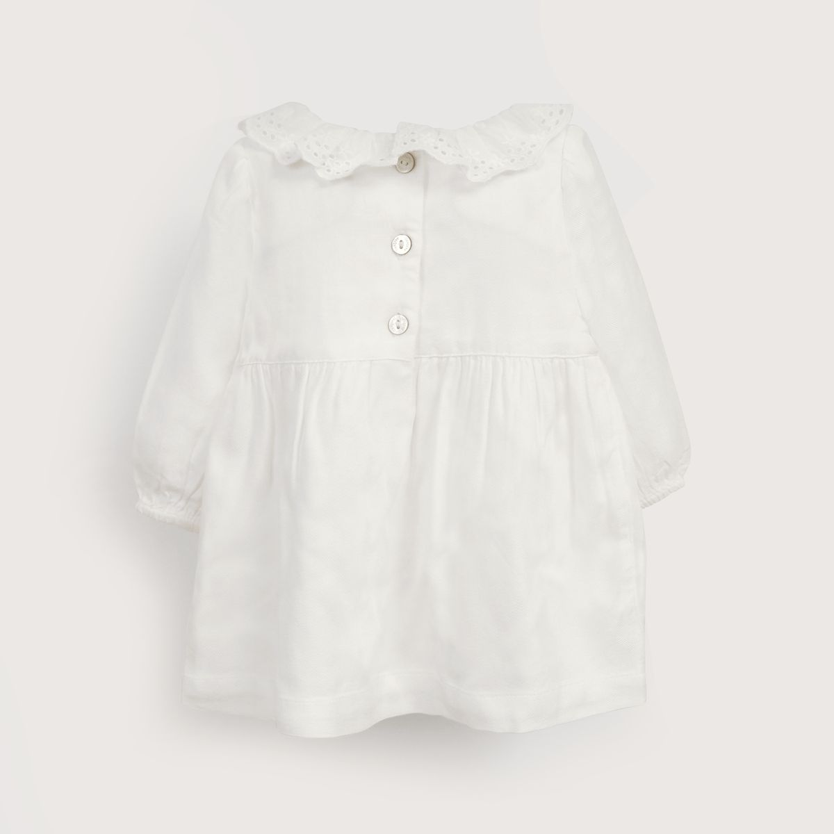 OPALINE - Vestido blanco para niña: algodón con detalles