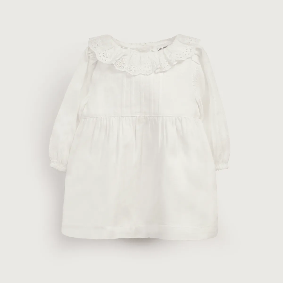 OPALINE - Vestido blanco para niña: algodón con detalles