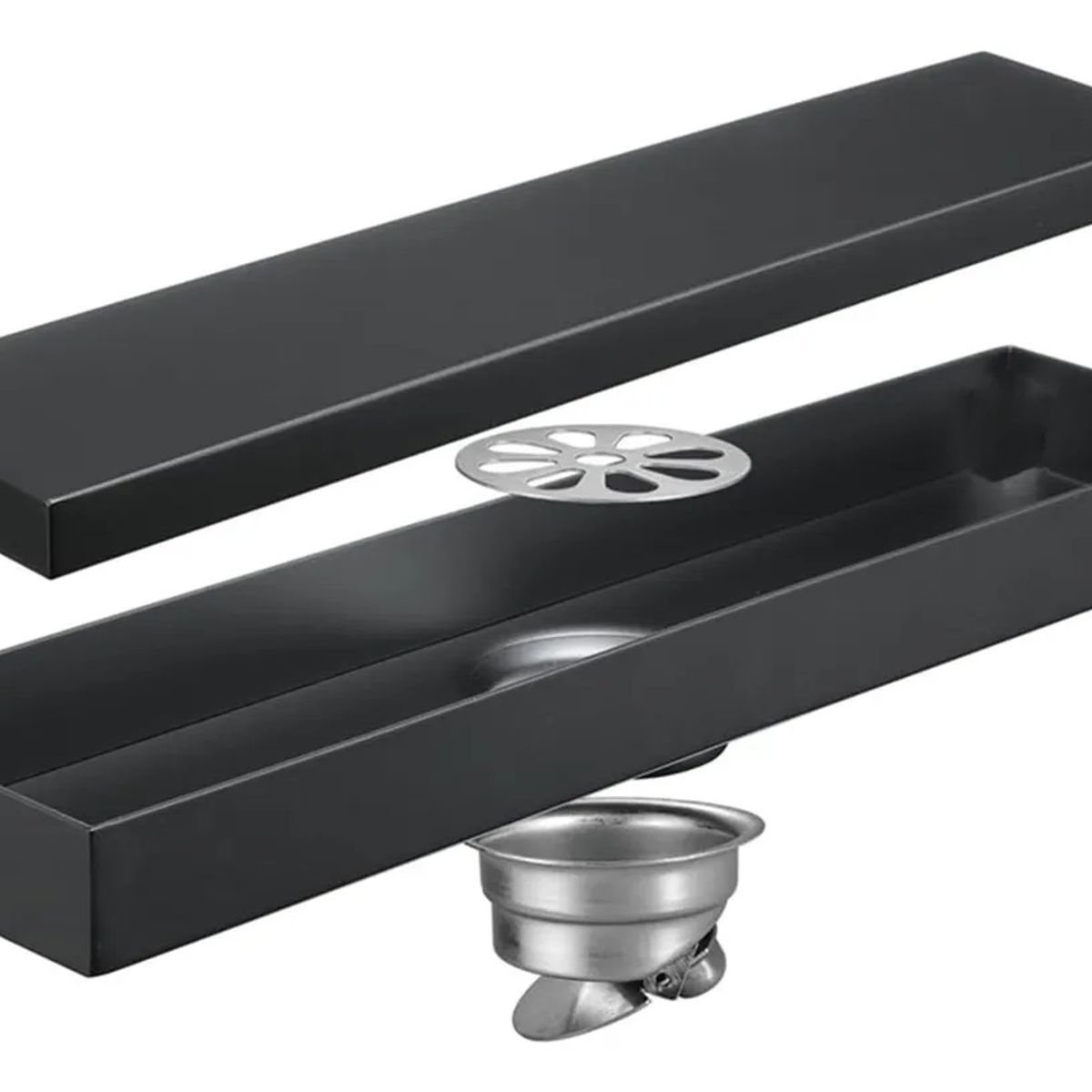 KUANGYE - 10×50cm Desagüe De Suelo Rectangular Lineal De Acero Inoxid