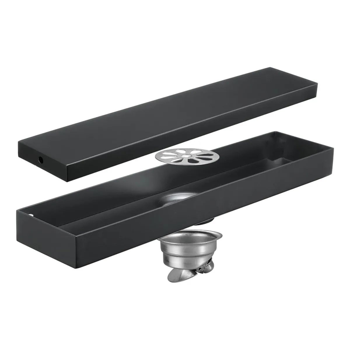 KUANGYE - 10×50cm Desagüe De Suelo Rectangular Lineal De Acero Inoxid