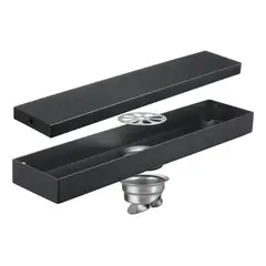 KUANGYE - 10×50cm Desagüe De Suelo Rectangular Lineal De Acero Inoxid