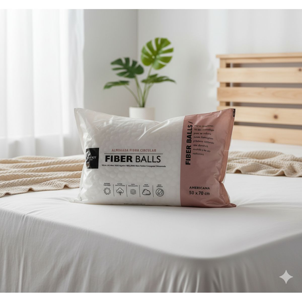 CANON - Almohada Canon Fiber Balls Microfibra Estandar 50x70