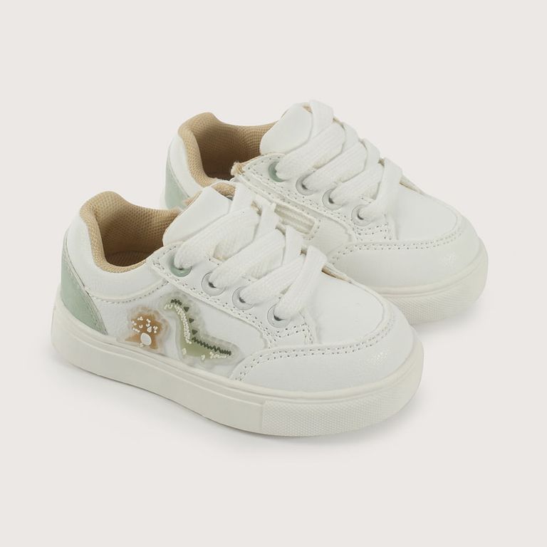 Zapatilla Niño Dinosaurio Blanca