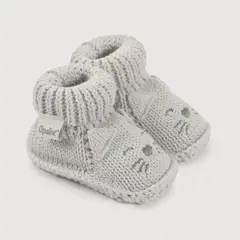 OPALINE - Pantufla bebé tejida gris de niño 40645 Talla única