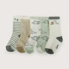 OPALINE - Pack de 5 calcetines verde niño 40822