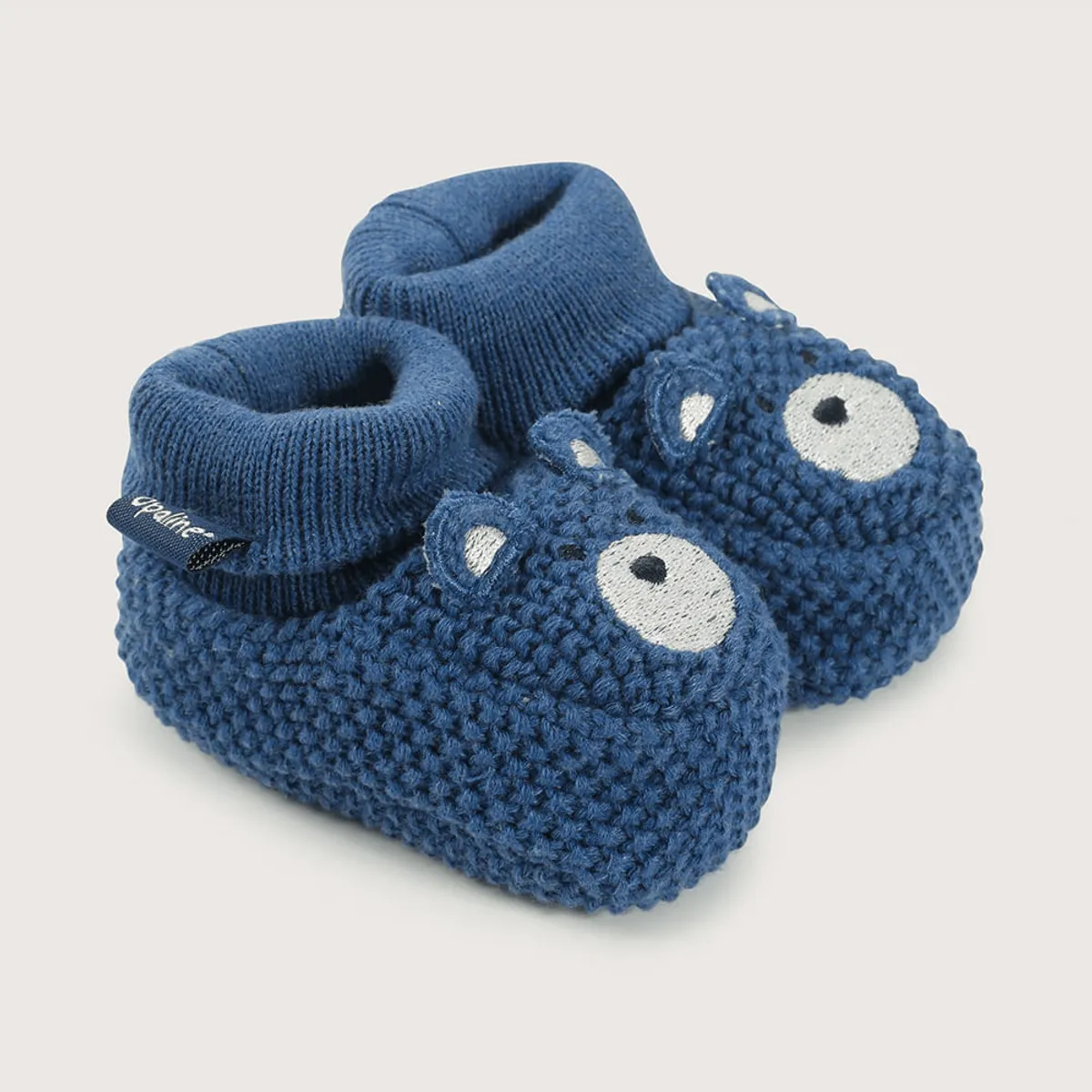 OPALINE - Pantufla bebé tejida azul de niño 40641 Talla única