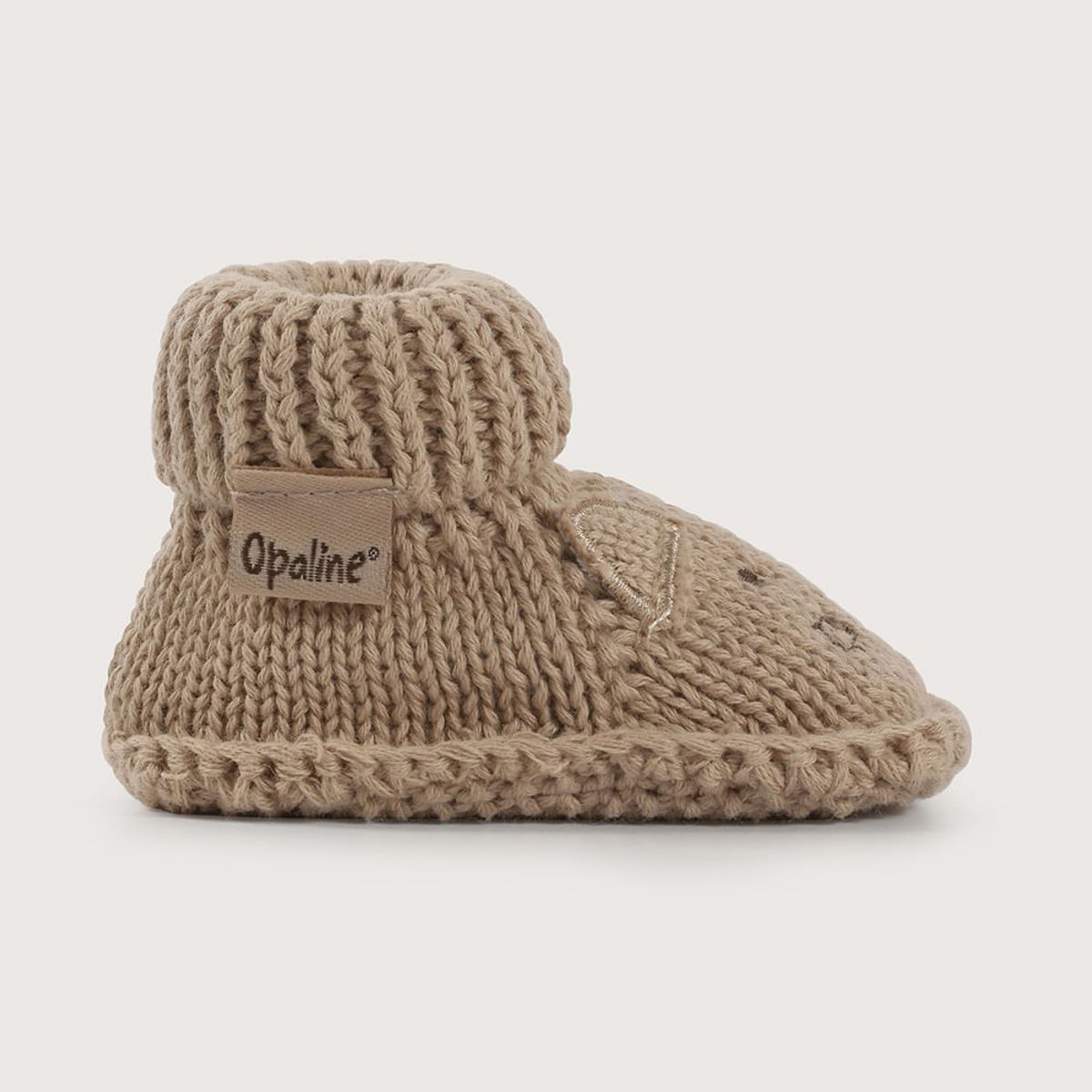 OPALINE - Pantufla bebe tejida café de niño 40644 Talla única