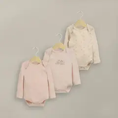OPALINE - Tripack bodies manga larga de bebé niña