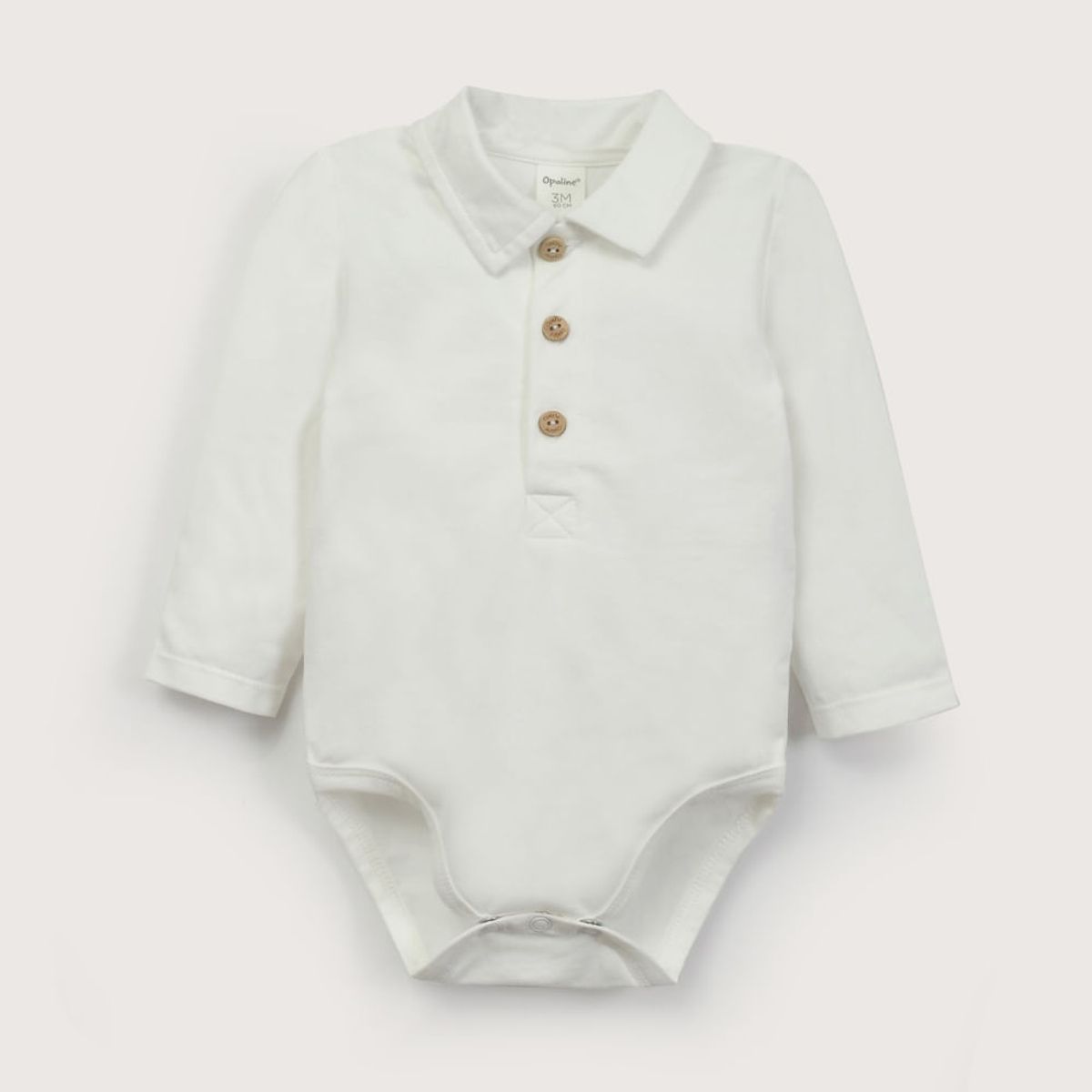 OPALINE - Body blanco con cuello camisero de bebé niño 40781