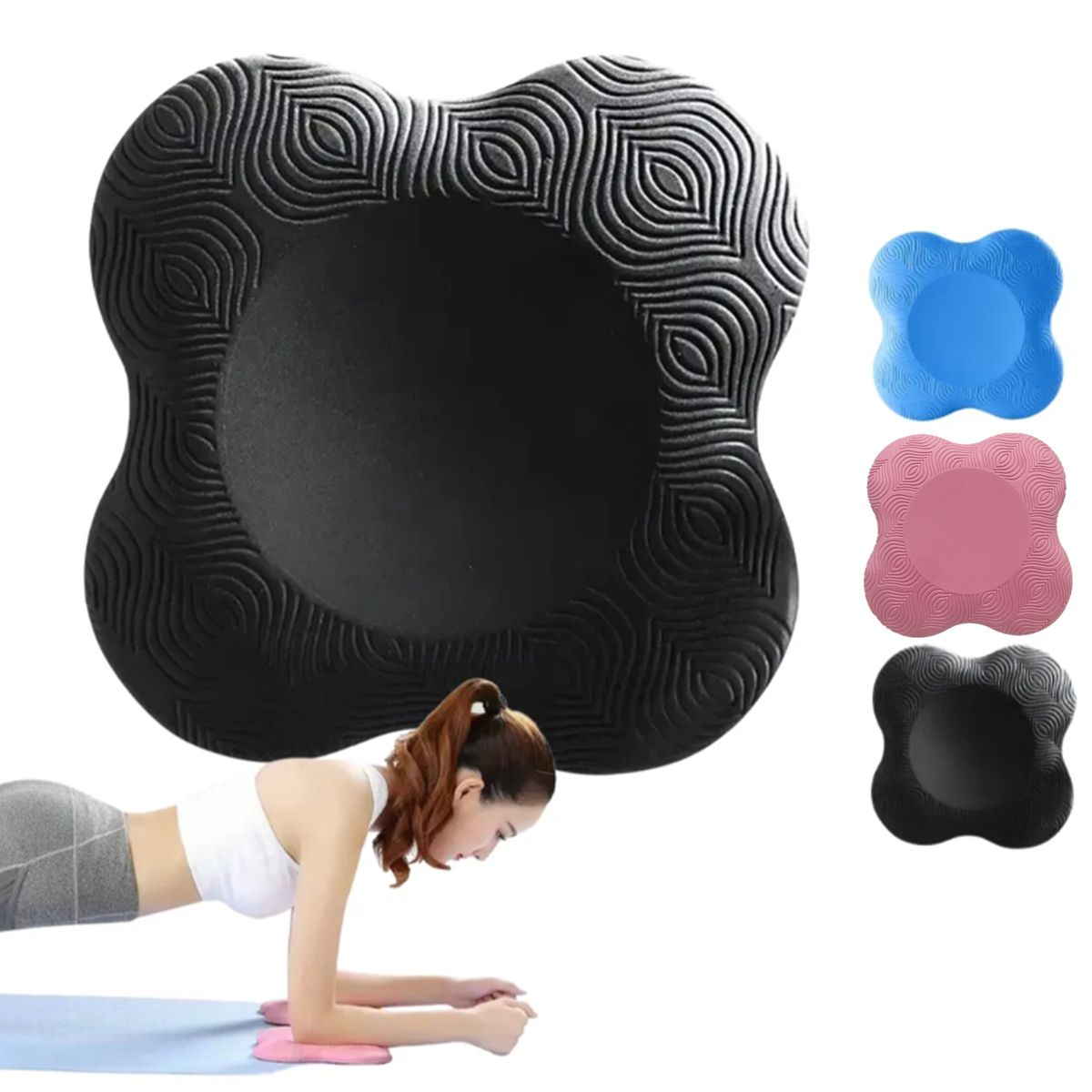 ATURE - 2 Esterillas De Yoga Con Rodilleras Y Coderas Negro