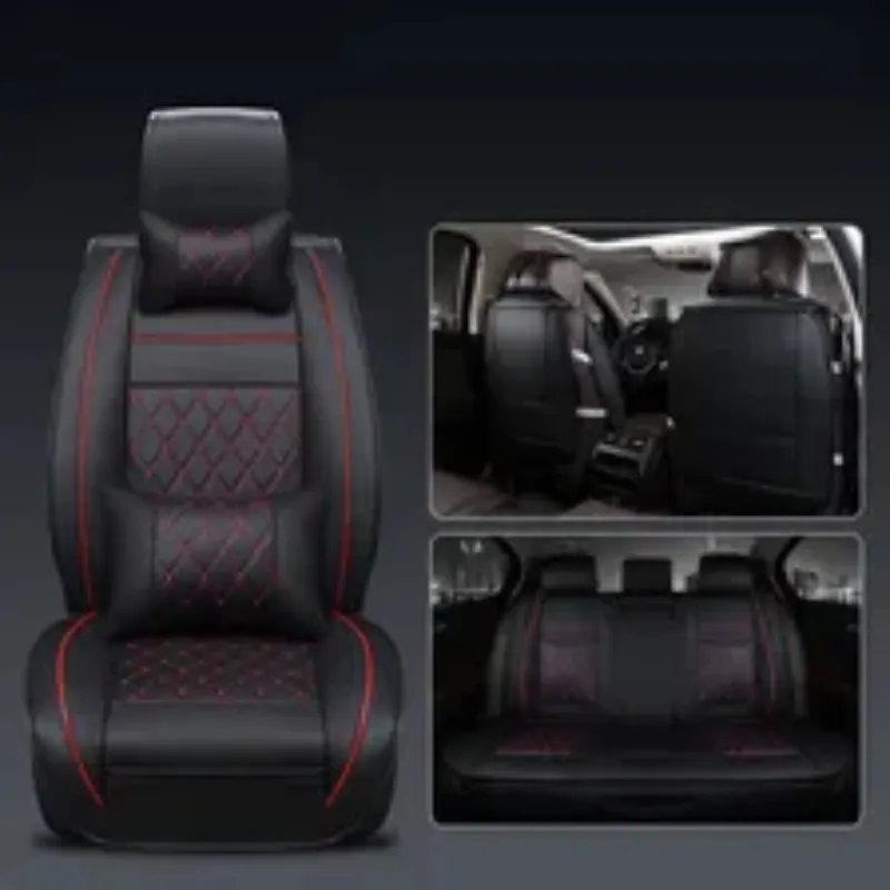 LISM - Kit Funda Cubre Asiento Cuero Auto Premium Luxury Almoadilla