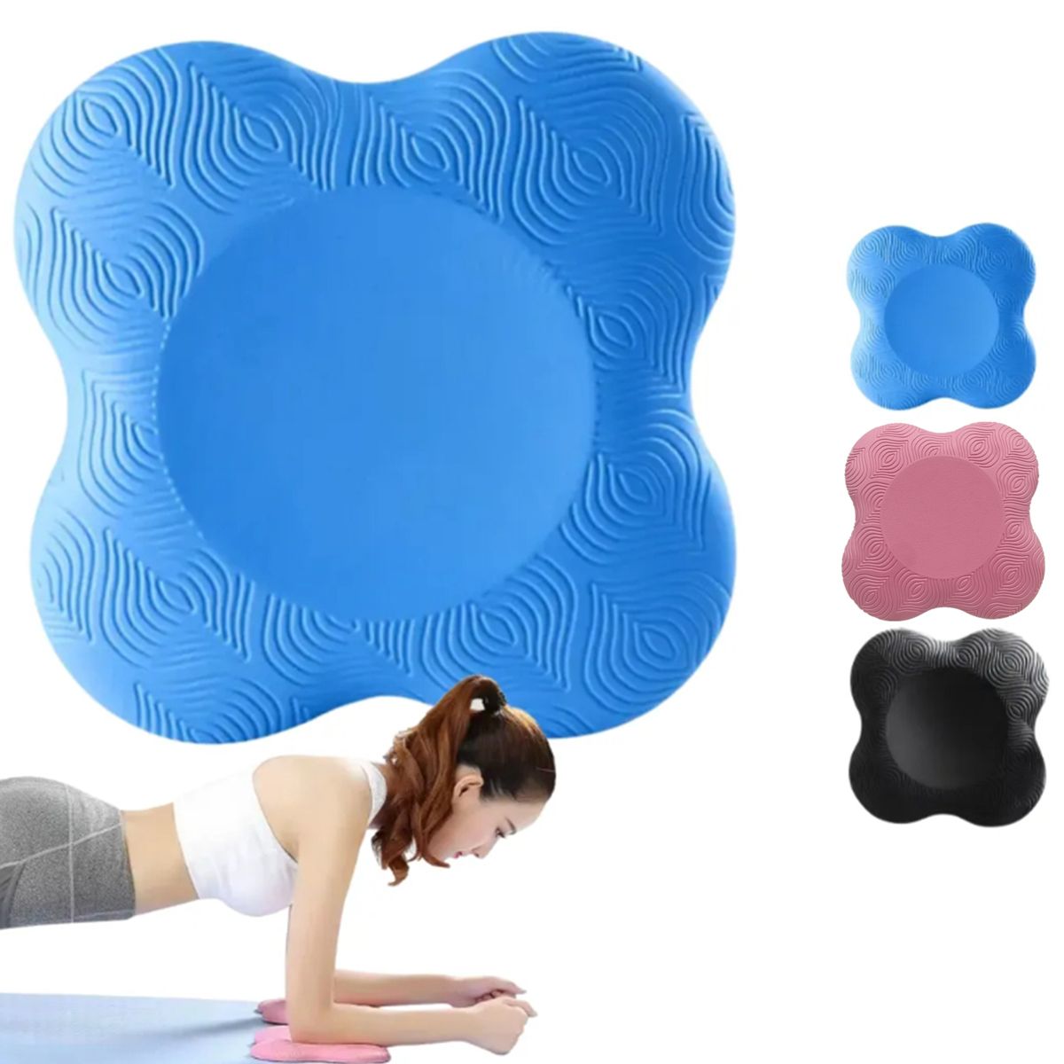 ATURE - 2 Esterillas De Yoga Con Rodilleras Y Coderas Azul