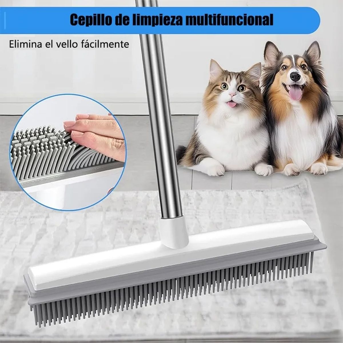TNAKIEX - Escoba 2 En 1 Para Limpiar El Pelo De Las Mascotas