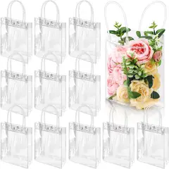 KUANGYE - 30 Bolsa Regalo Con Asa Transparentes Boda Bautizo Recuerdos