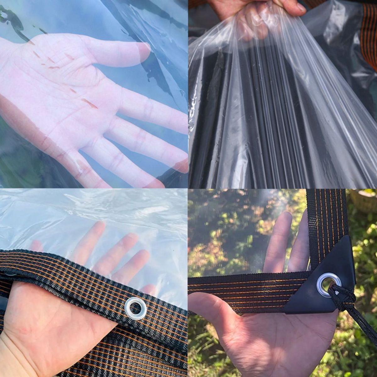 KINDA NICE - 4×3mts Lona Transparente Resistente Impermeable +10m Cuerda