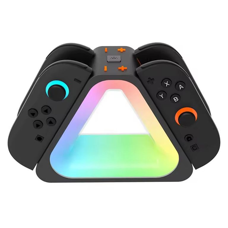 IPEGA Cargador de controlador Nintendo switch2 4 en 1 con base de carga RGB
