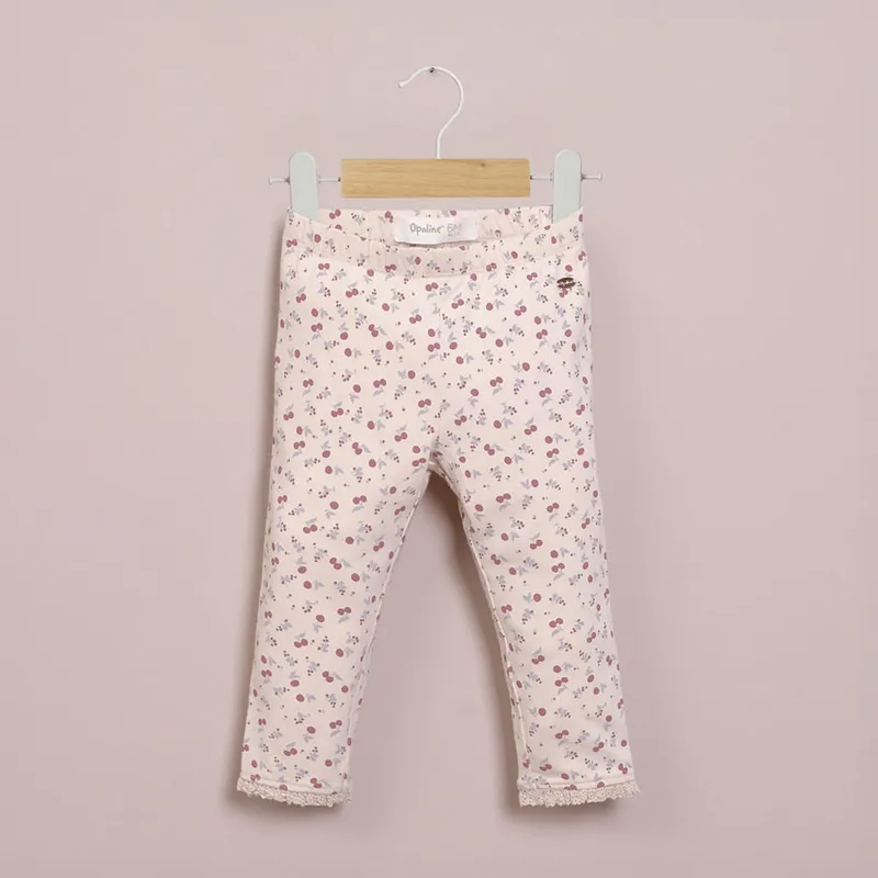 OPALINE - Calza crema estampada de niña 40546
