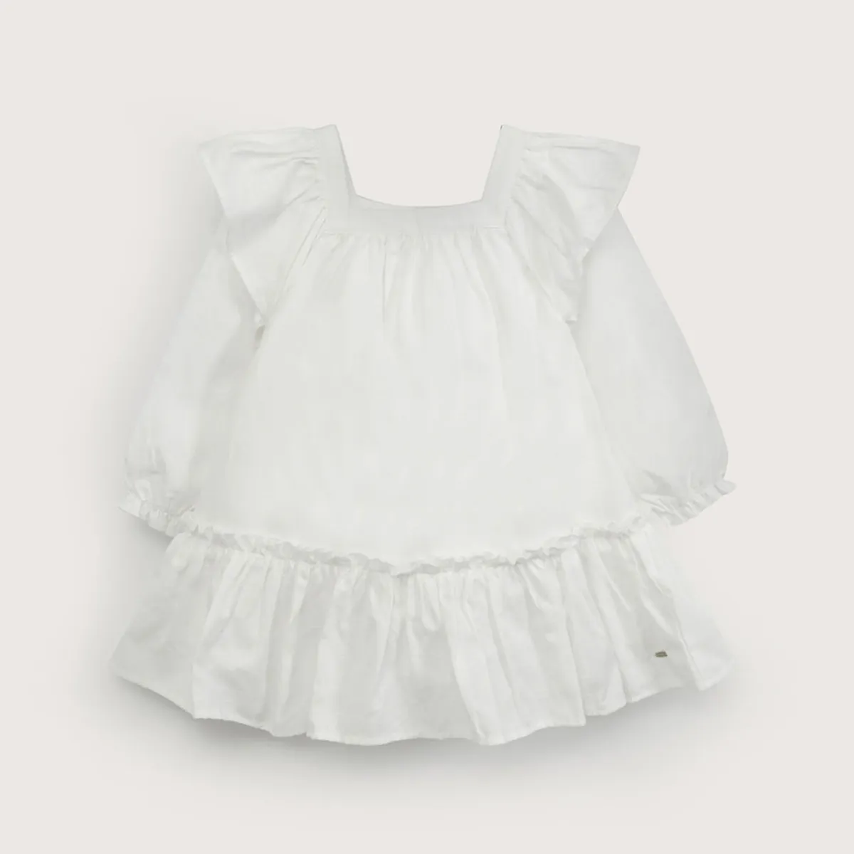 OPALINE - Vestido blanco manga larga de niña
