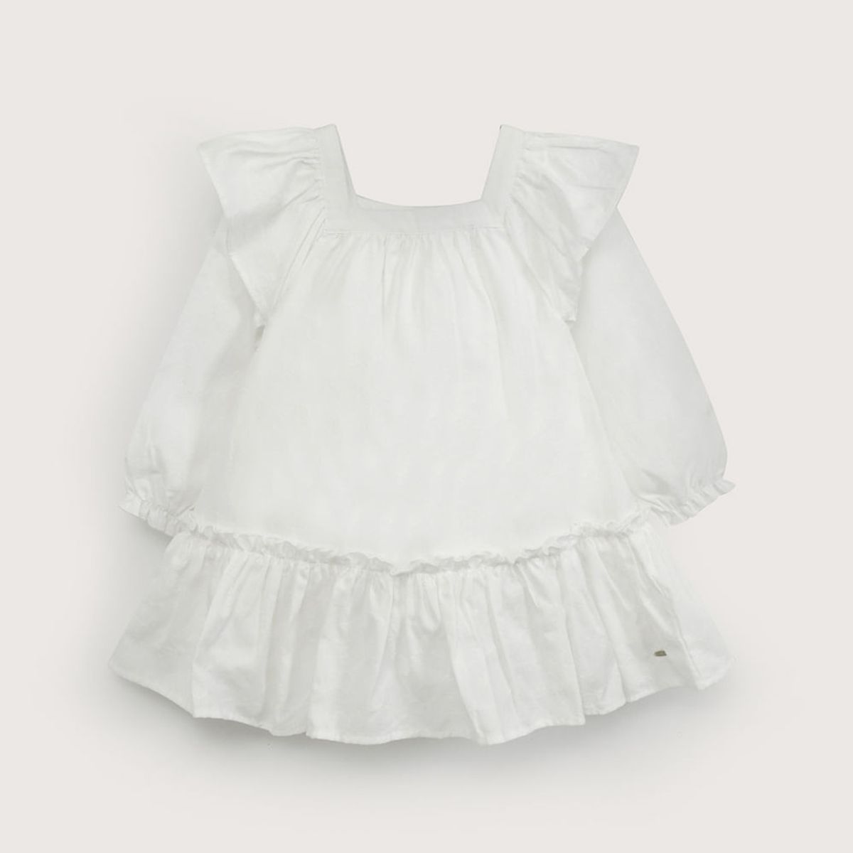 OPALINE - Vestido blanco manga larga de niña