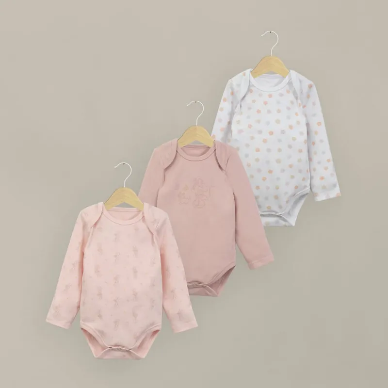 OPALINE - Tripack bodies manga larga disney de bebé niña 40826