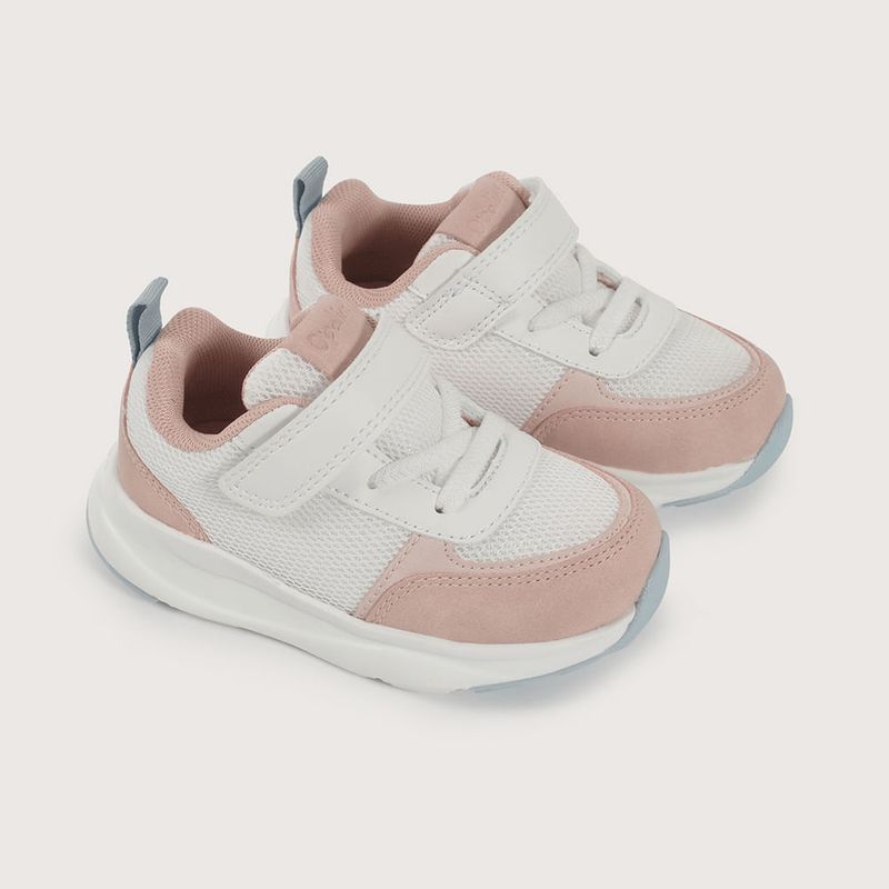 OPALINE - Zapatilla deportiva blanca con velcro de niña 40720