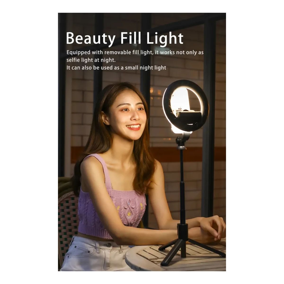 GENERICO - Aro De Luz Selfie Stick Trípode Bluetooth Y Control