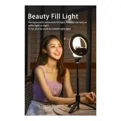 GENERICO - Aro De Luz Selfie Stick Trípode Bluetooth Y Control