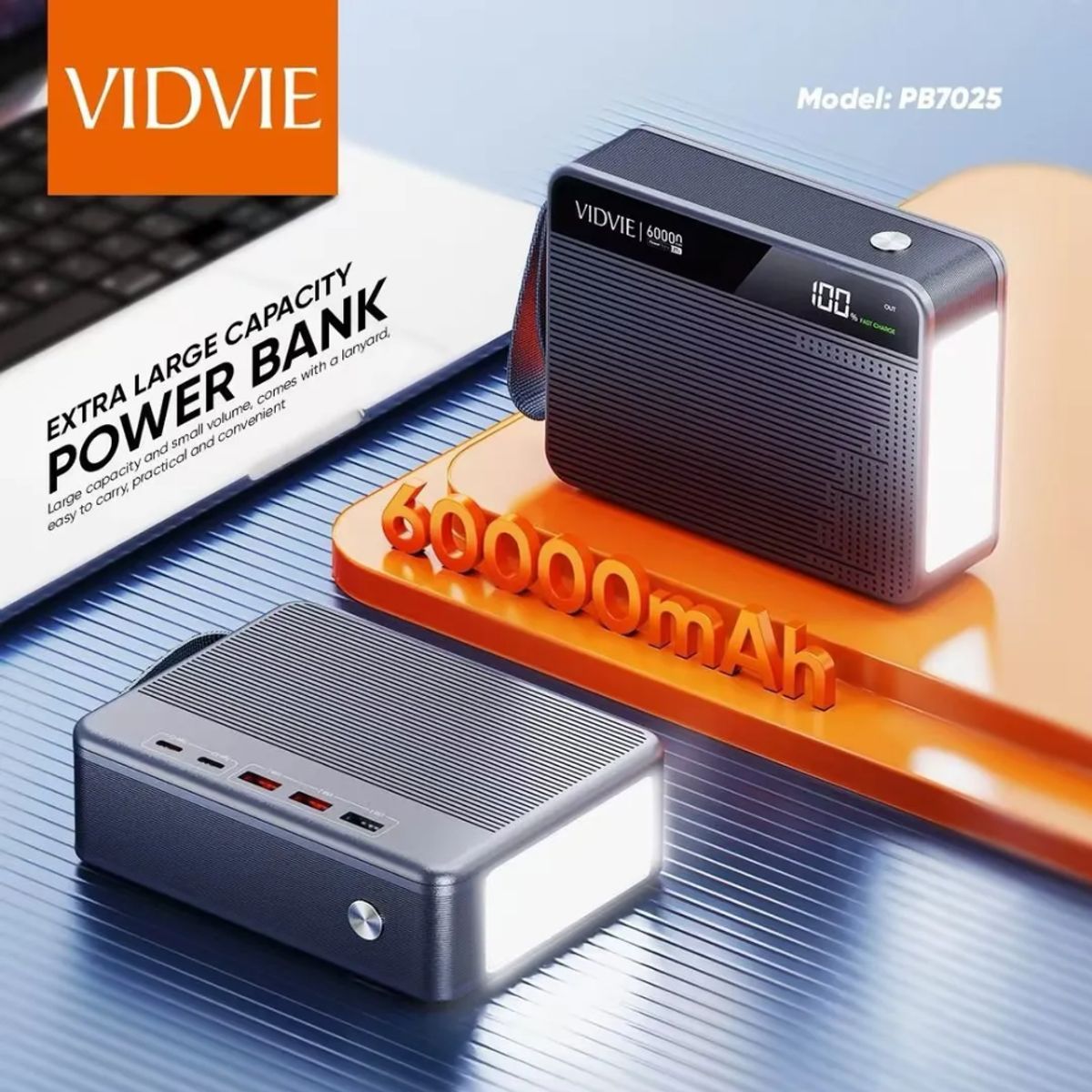 GENERICO - Power Bank Portátil Banco De Carga 60000 Mah Luz Led