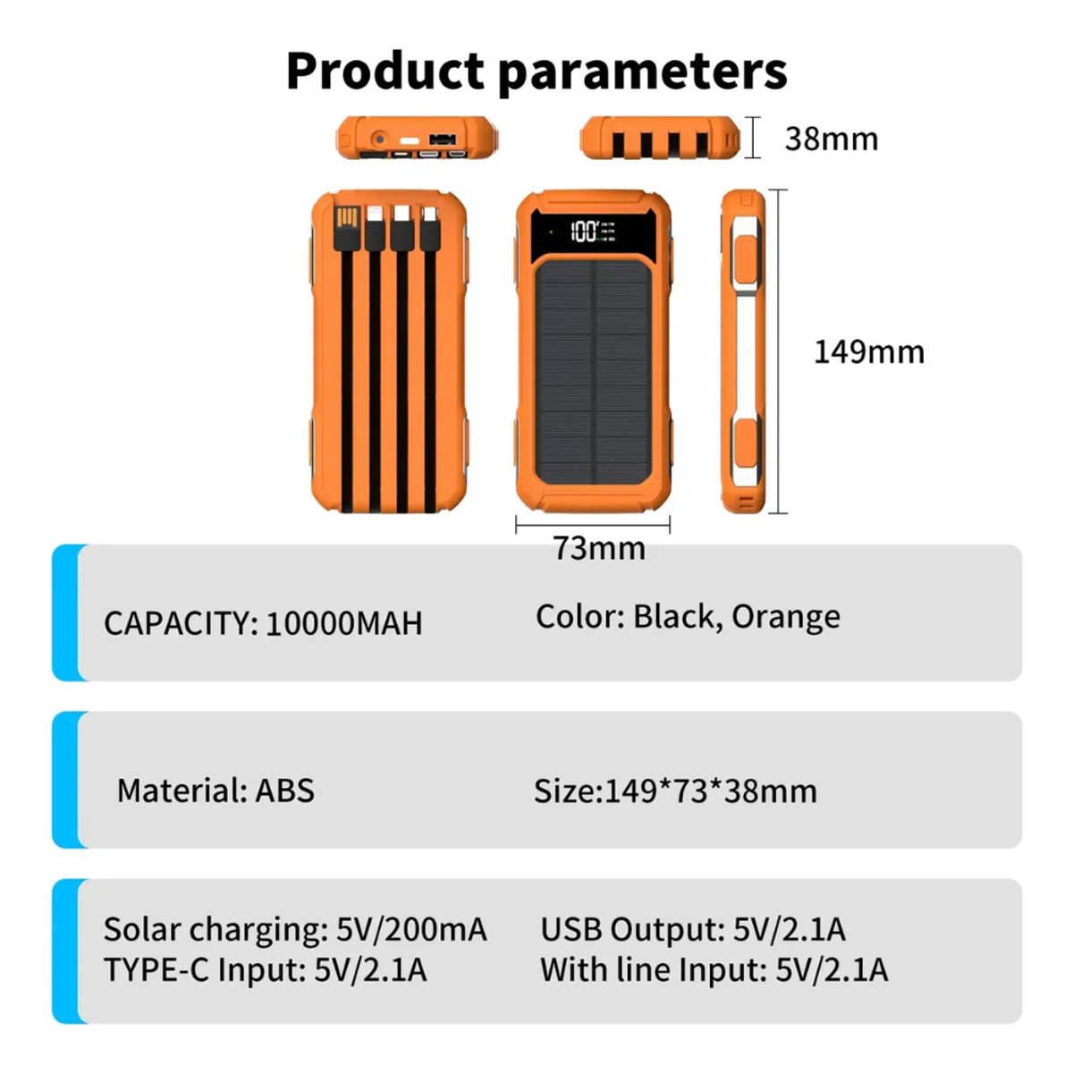 GENERICO - Banco De Energía Power Bank 10000mah 4 En 1
