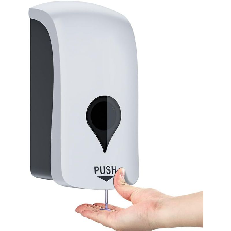 KUANGYE - Dispensador Jabon Líquido Rellenable Plastico Al Muro 1000ml