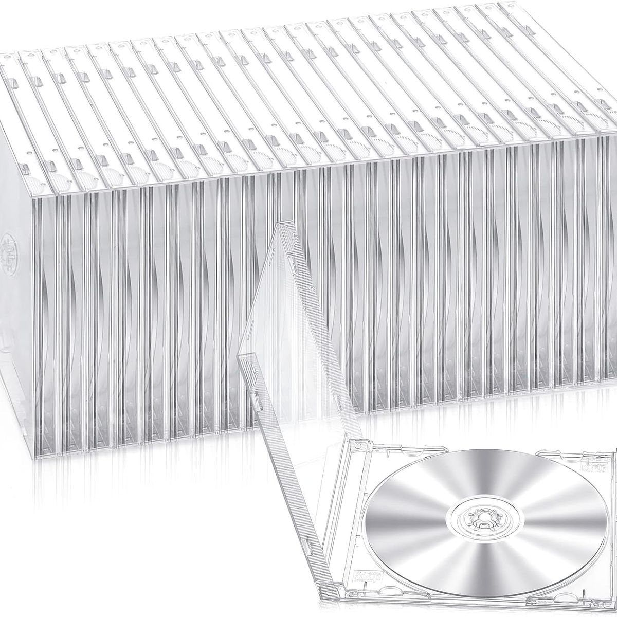 KUANGYE - Pack 25pcs Cajas Transparente Para Cd Simple Transparente