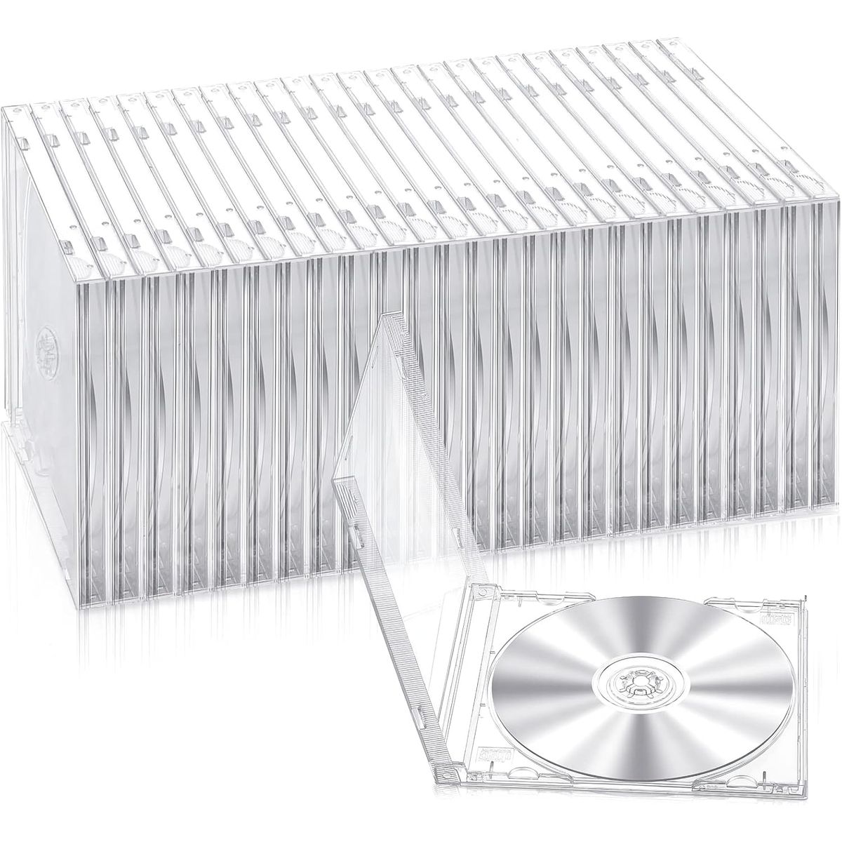 KUANGYE - Pack 25pcs Cajas Transparente Para Cd Simple Transparente